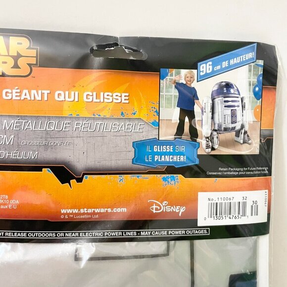R2-D2 Star Wars Giant Gliding Birthday Balloon 38 Inch Tall Disney - Picture 13 of 16